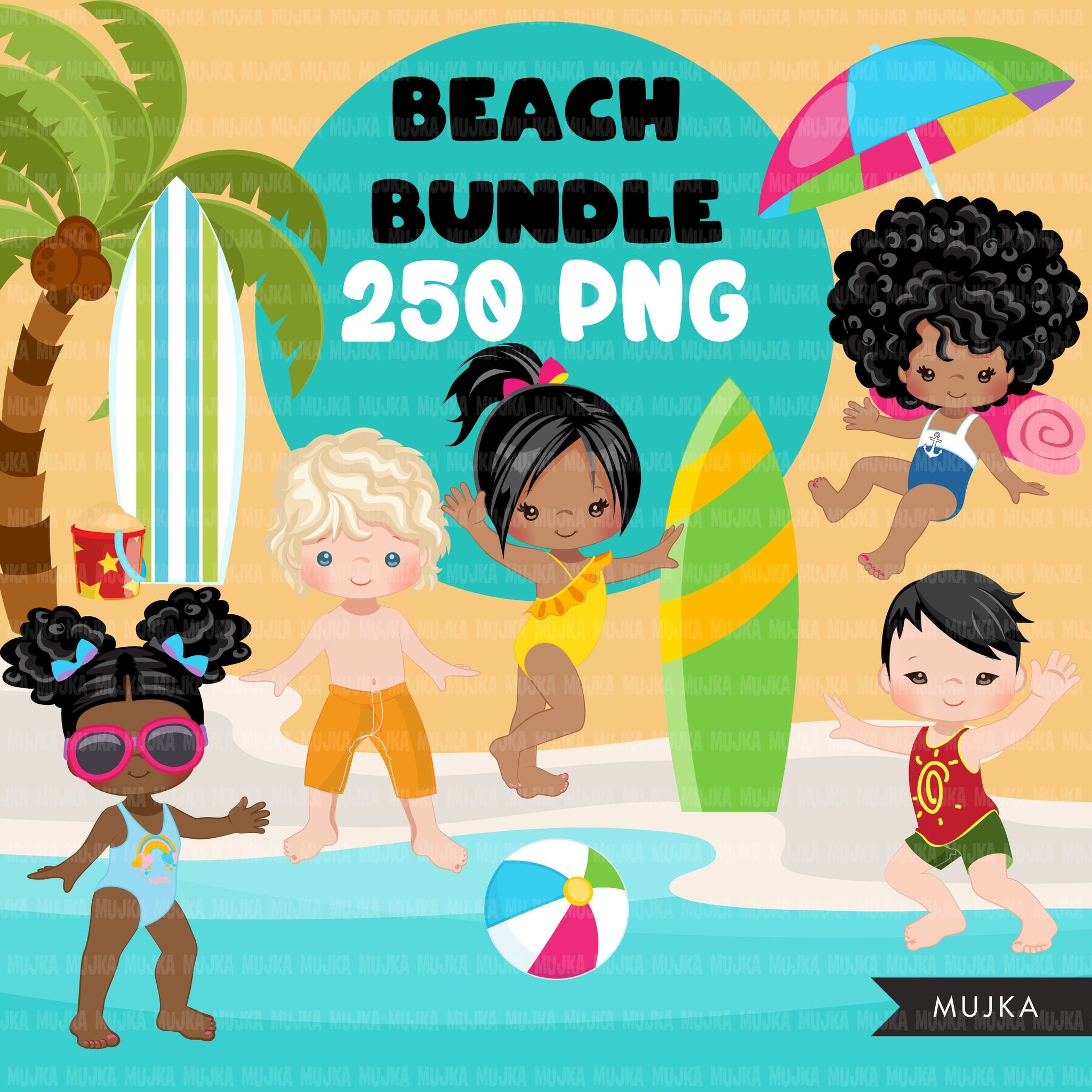 Beach png, beach clipart, beach bundle, summer backgrounds, beach boy png, beach girl png, summer activity, sublimation designs, kids bundle