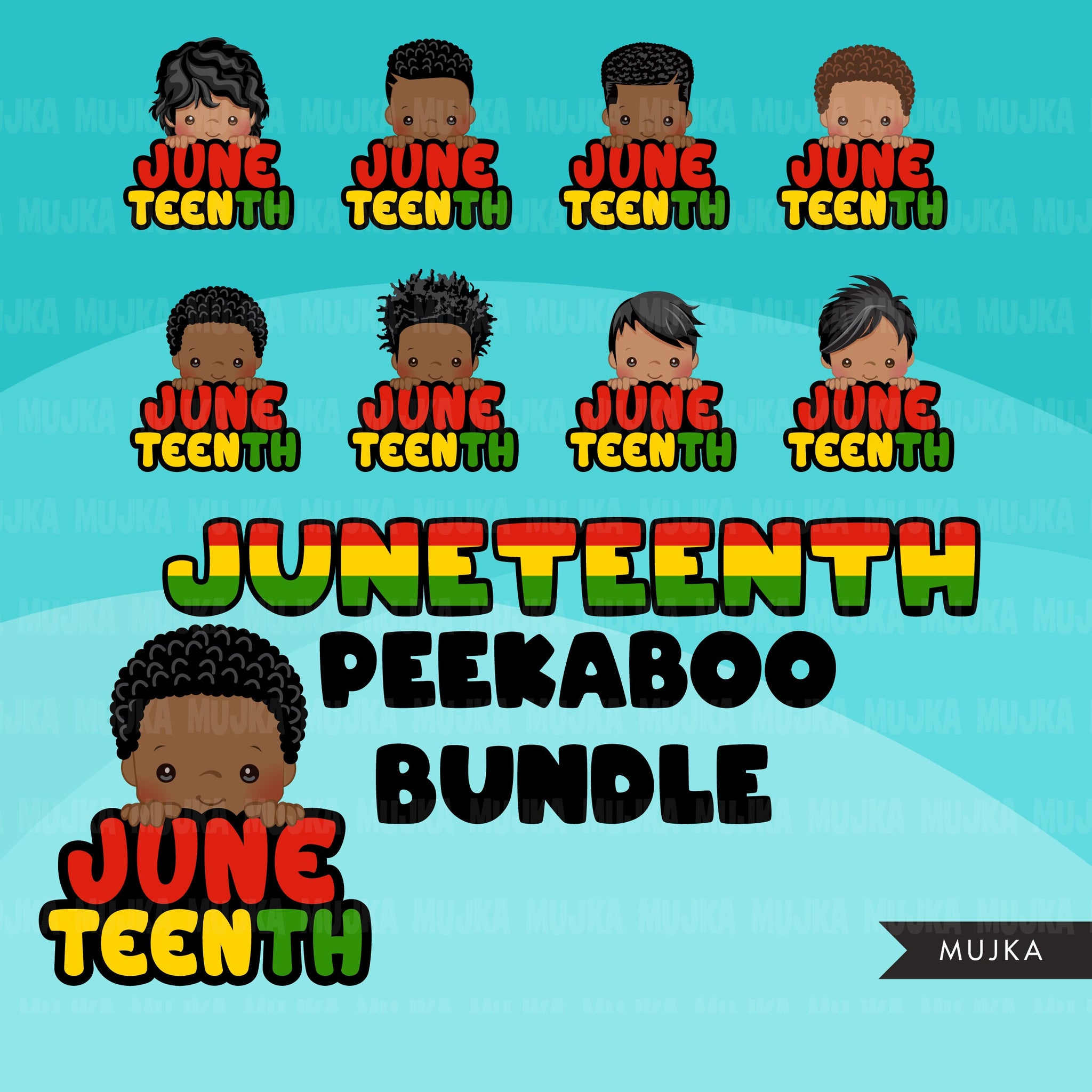 Juneteenth PNG, Peekaboo Clipart Bundle, Peekaboo girl, peekaboo boy, sublimation designs, black boy girl