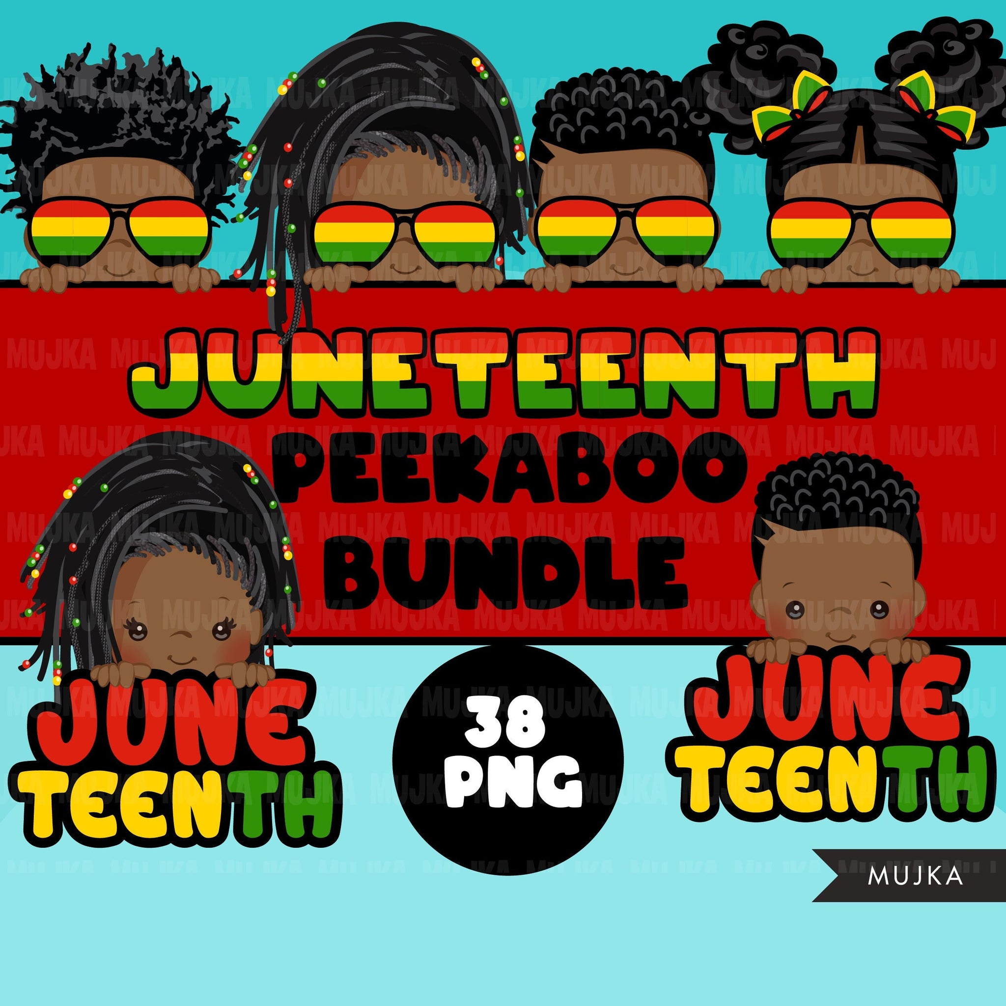 Juneteenth PNG, Peekaboo Clipart Bundle, Peekaboo girl, peekaboo boy, sublimation designs, black boy girl