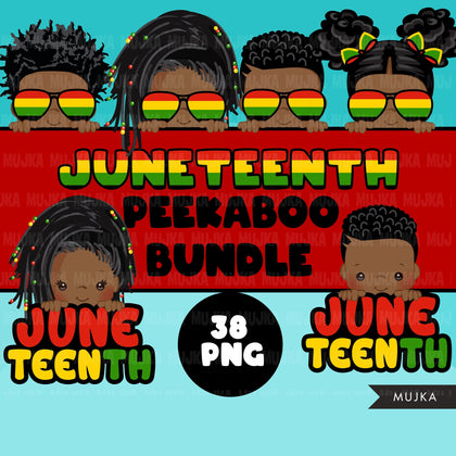 Juneteenth PNG, Peekaboo Clipart Bundle, Peekaboo girl, peekaboo boy, sublimation designs, black boy girl