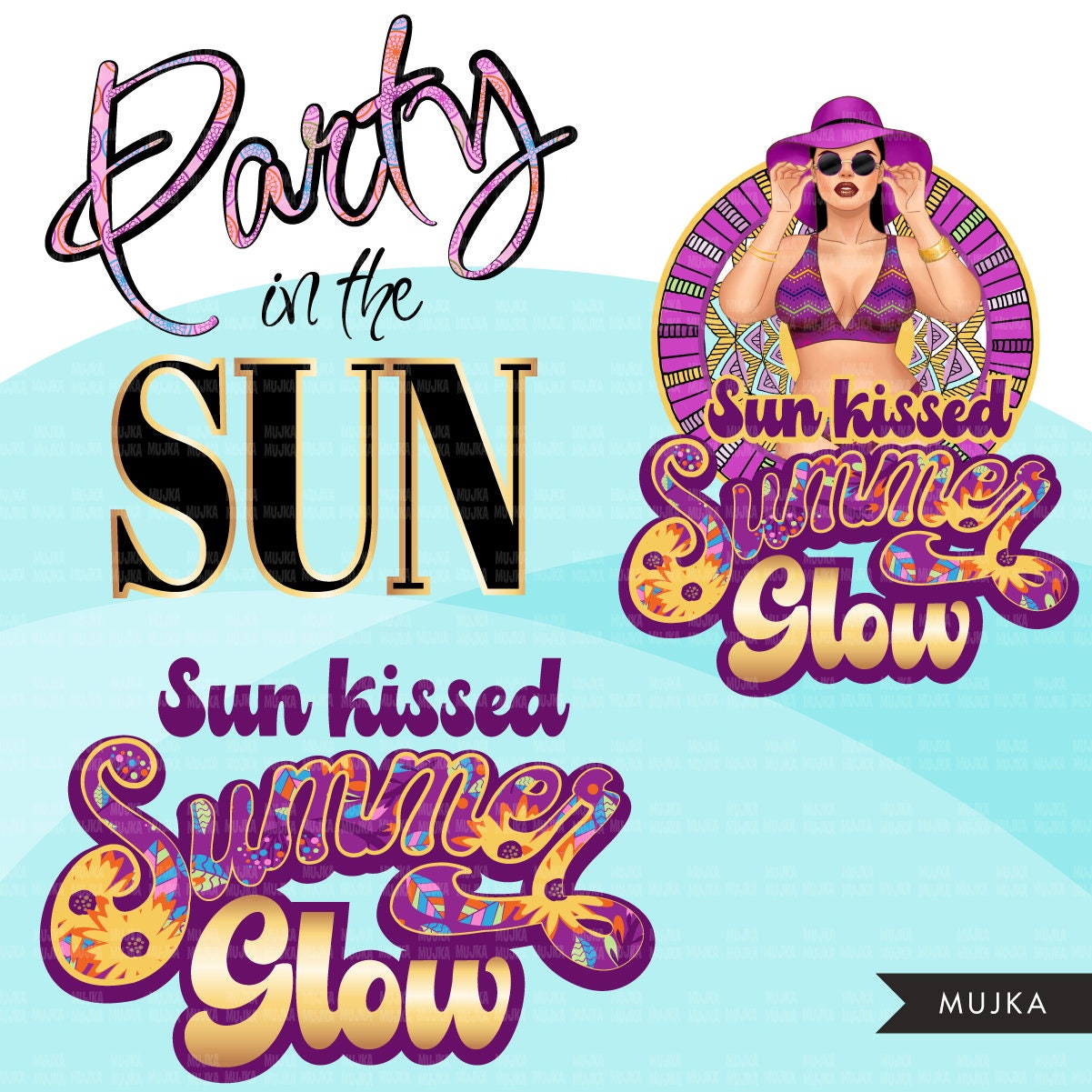 summer bundle, sublimation png, bikini png, digital papers, summer stickers, travel png, pre-cropped png stickers, vacation png bundle
