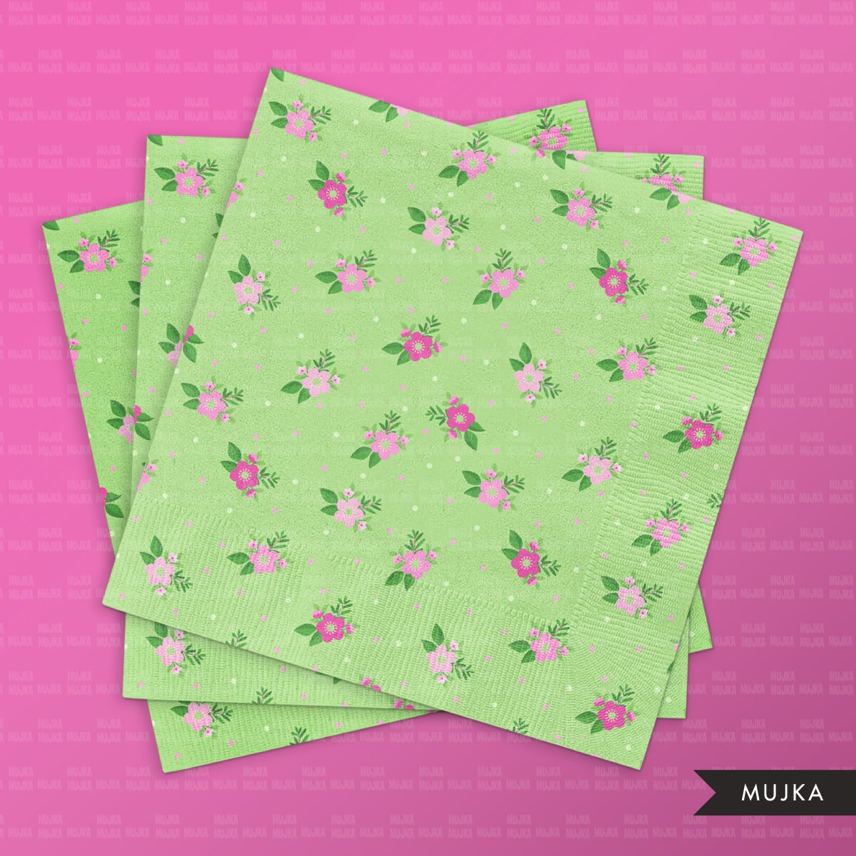 Pink & Green Sorority digital papers, pink seamless summer patterns, s –  MUJKA CLIPARTS