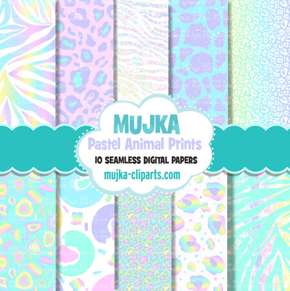 Baby Animal print Digital papers, seamless pastel pattern, zebra print, cheetah print printable pattern, digital background, animal skin png