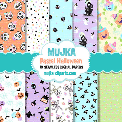 Halloween Digital Paper, pastel Halloween digital download, baby Halloween sublimation designs, Halloween scrapbook paper, Halloween digital