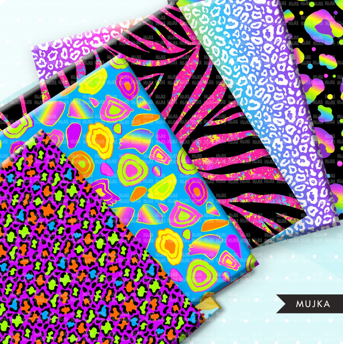 Animal print Digital papers, seamless neon patterns, zebra print, chee –  MUJKA CLIPARTS