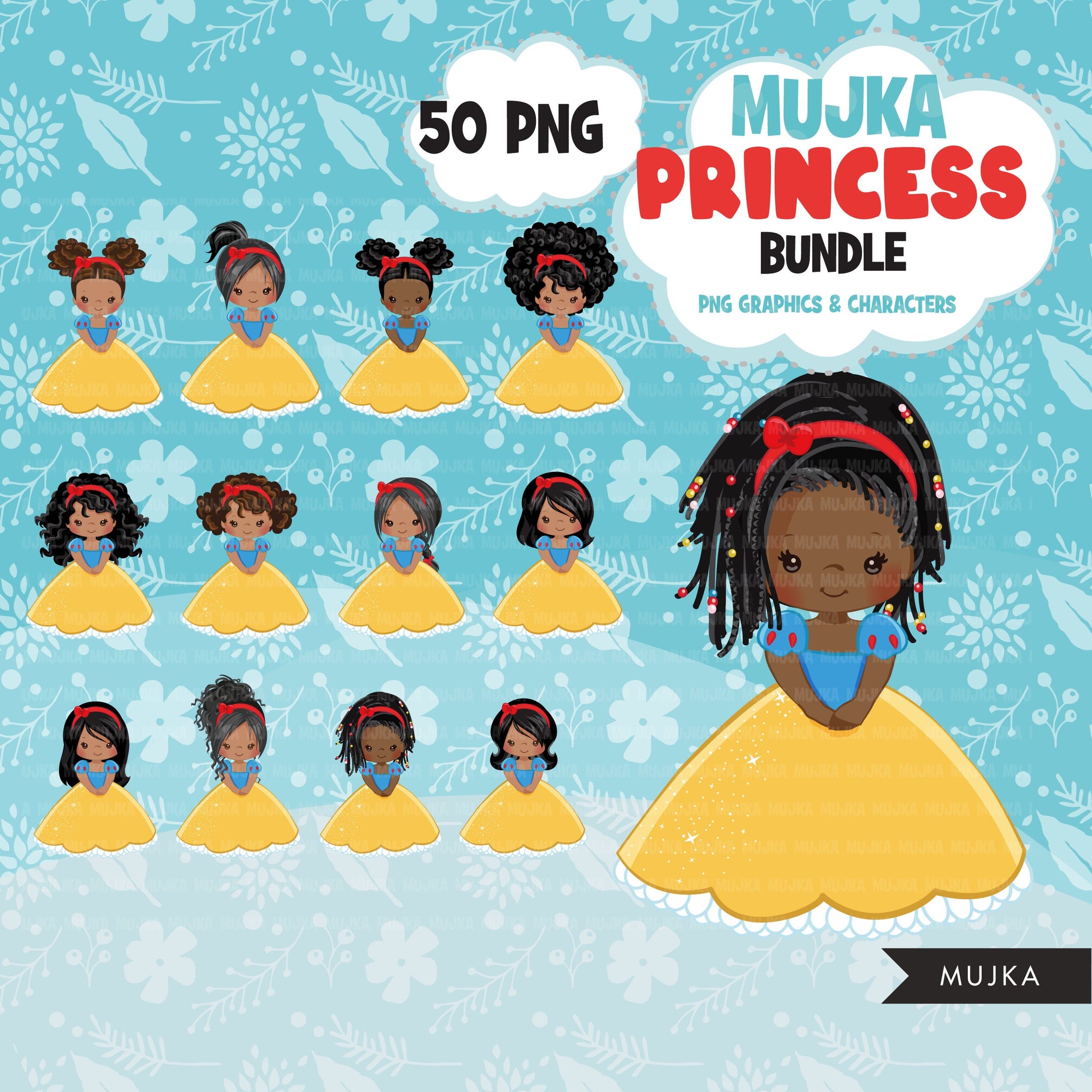 Princess Banting Princess Bundle, princess png, snow white princess clipart, birthday b ...