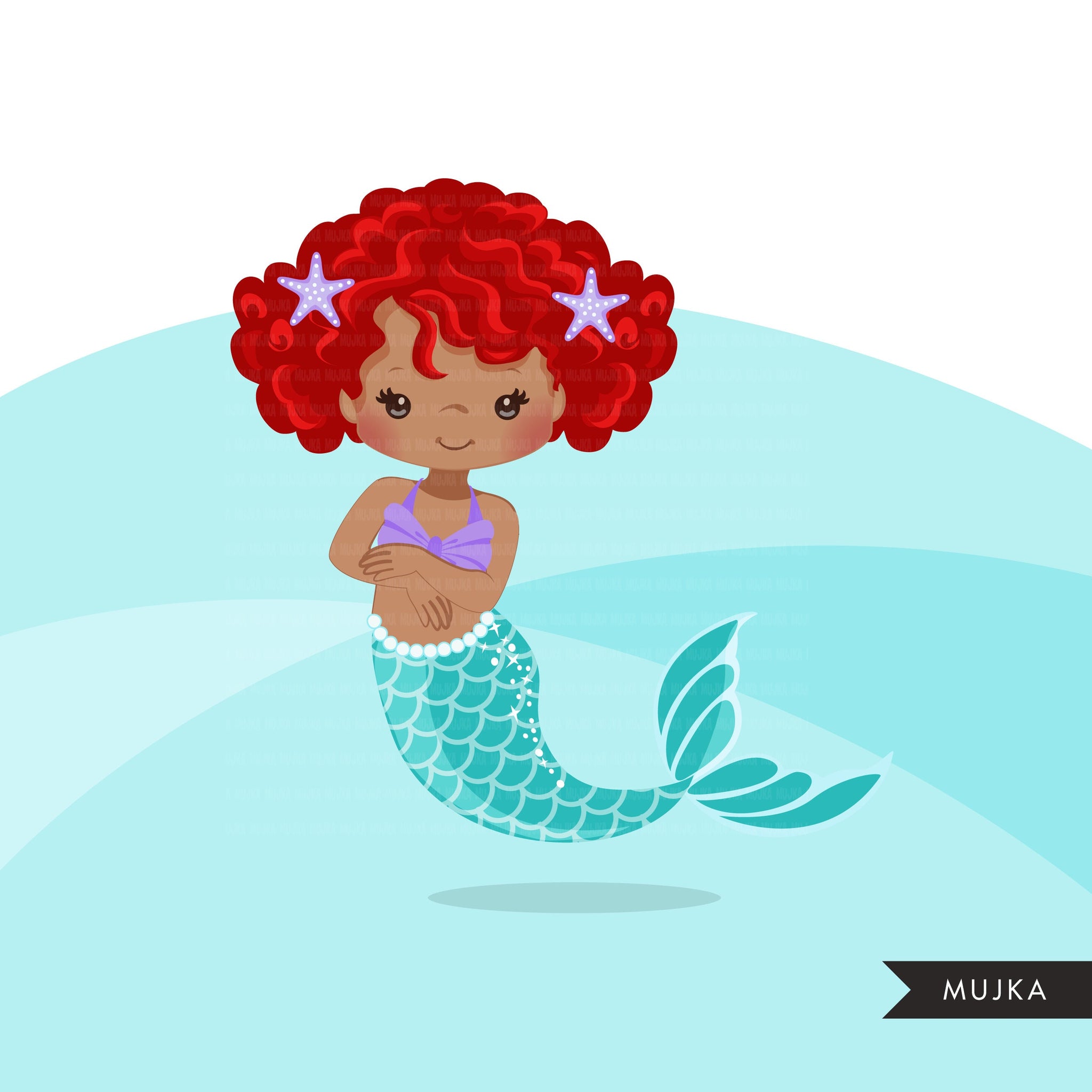Little Mermaid clipart, mermaid PNG, mermaid sublimation graphics, bla ...