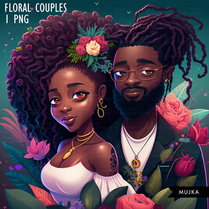 Black couple art, Cute valentine sublimation designs, black couple PNG, bride and groom, Valentines day couple designs, commercial use PNG