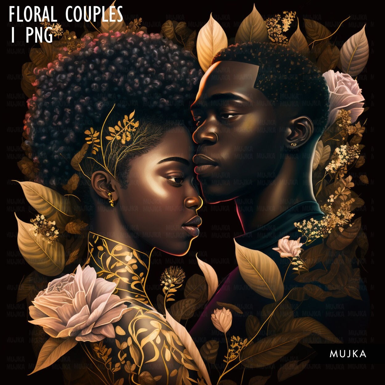 Black couple art, Cute valentine sublimation designs, black couple PNG, bride and groom, Valentines day couple designs, commercial use PNG