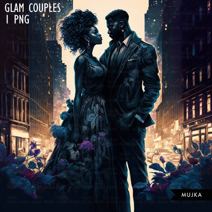 Black couple art, valentine sublimation designs, Black man & woman PNG, Anniversary Gifts, Valentines day couple designs, commercial use PNG