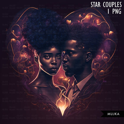 Black couple art, valentine sublimation designs, Black man & woman PNG, Anniversary Gifts, Valentines day couple designs, commercial use PNG