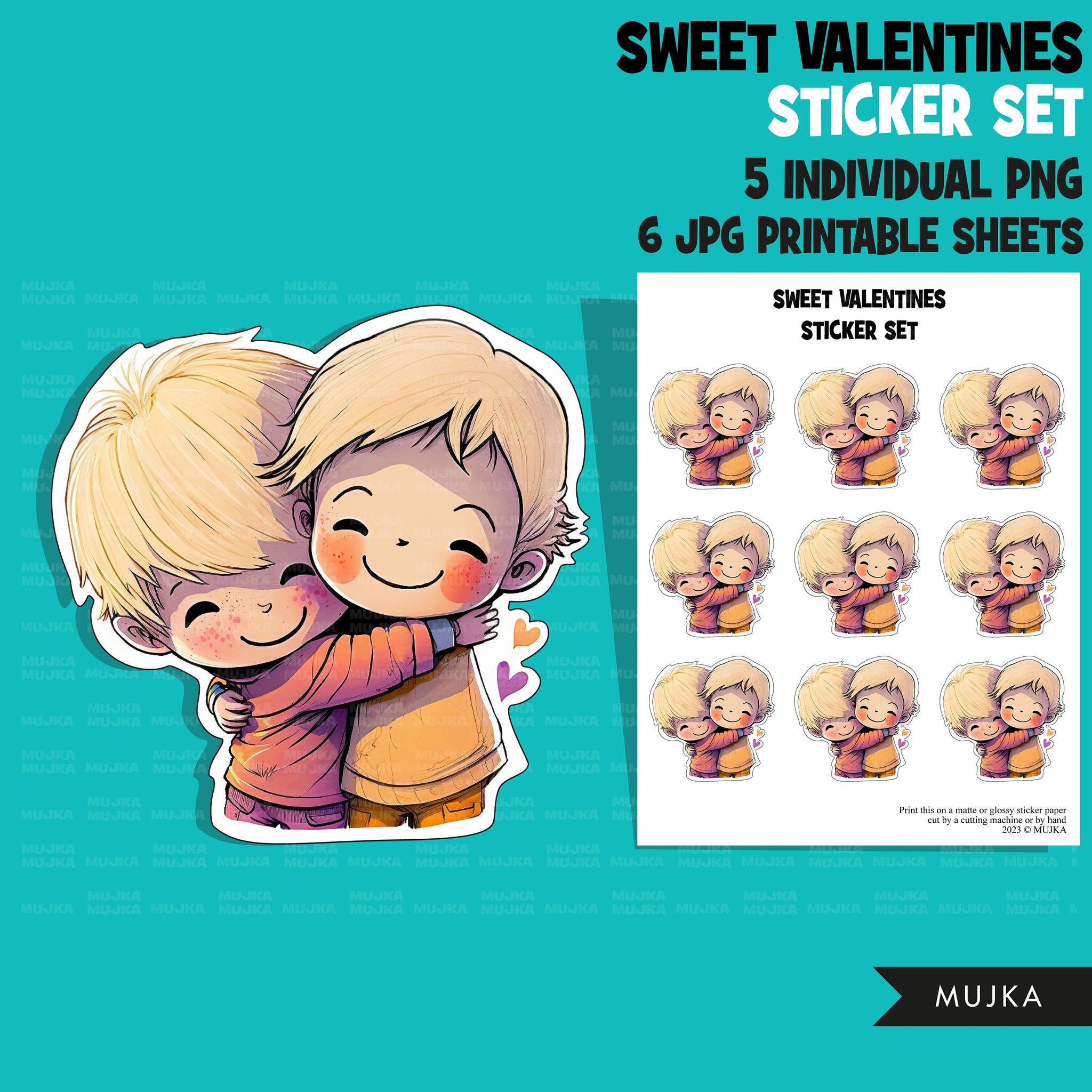 Valentine's Day stickers, Cute kids stickers, couples png, valentine clipart, valentine, printable stickers, valentines day cute gifts