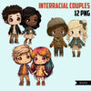 Interracial couple Bundle, valentine couples png, valentines png,  black girl, black boy, latina girl, indian girl, couple gifts, valentine png