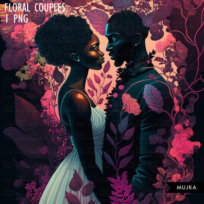 Black couple art, Cute valentine sublimation designs, black couple PNG, bride and groom, Valentines day couple designs, commercial use PNG