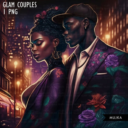 Black couple art, valentine sublimation designs, Black man & woman PNG, Anniversary Gifts, Valentines day couple designs, commercial use PNG