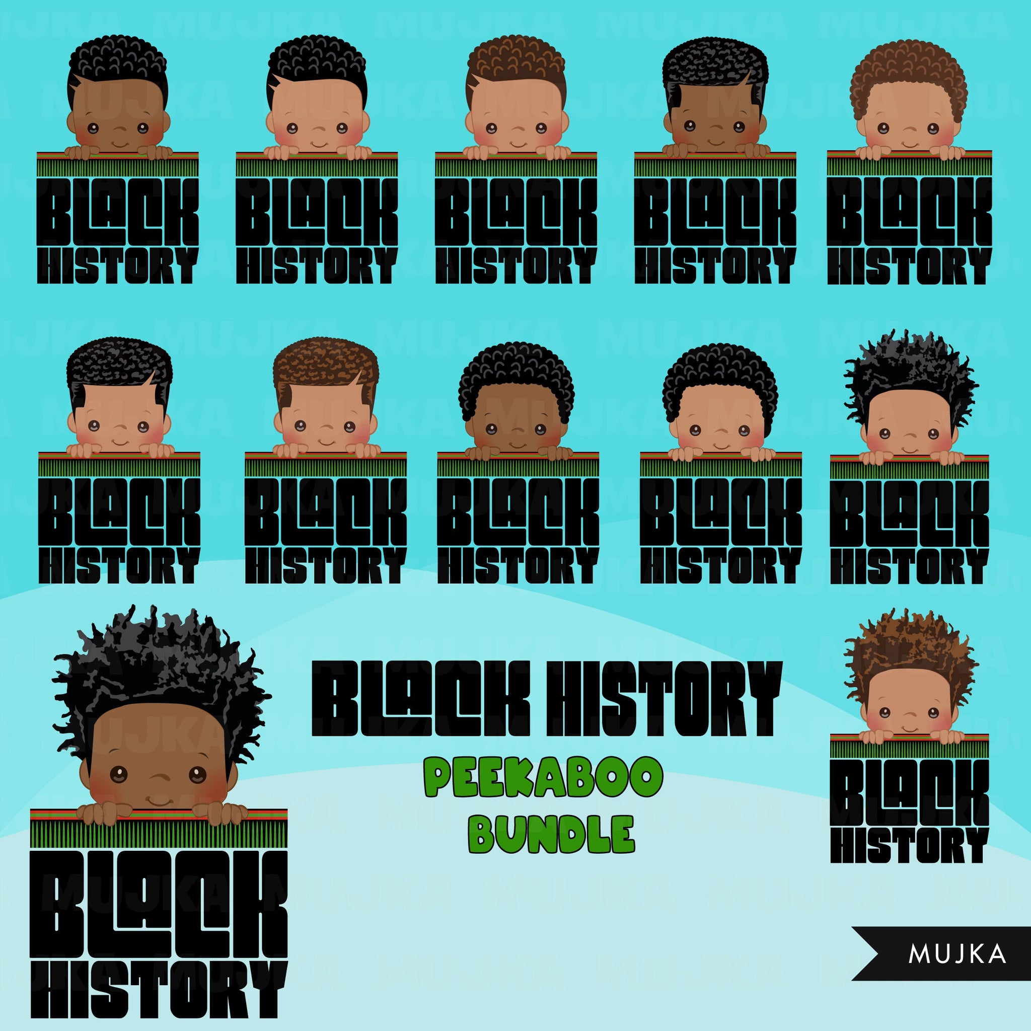 Black History Bundle, Peekaboo PNG, Peekaboo black girl, peekaboo black boy, Black history sublimation designs, Cute black boy girl clipart