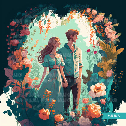 Love cards, printable romantic cards, floral prints, valentine printables, love wall art, Valentine clip art, valentines day gifts, floral