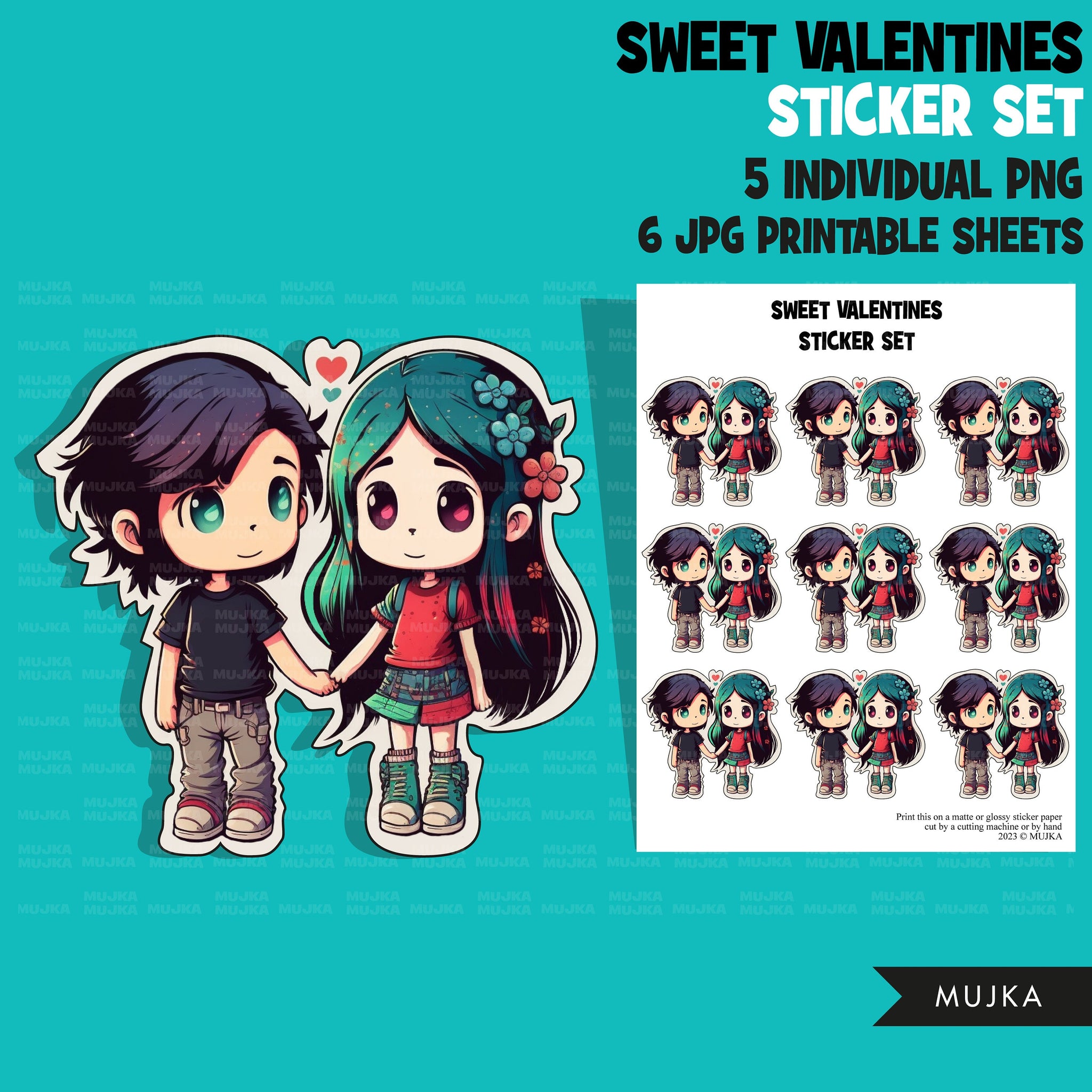 Valentine's Day stickers, Cute kids stickers, couples png, valentine c –  MUJKA CLIPARTS