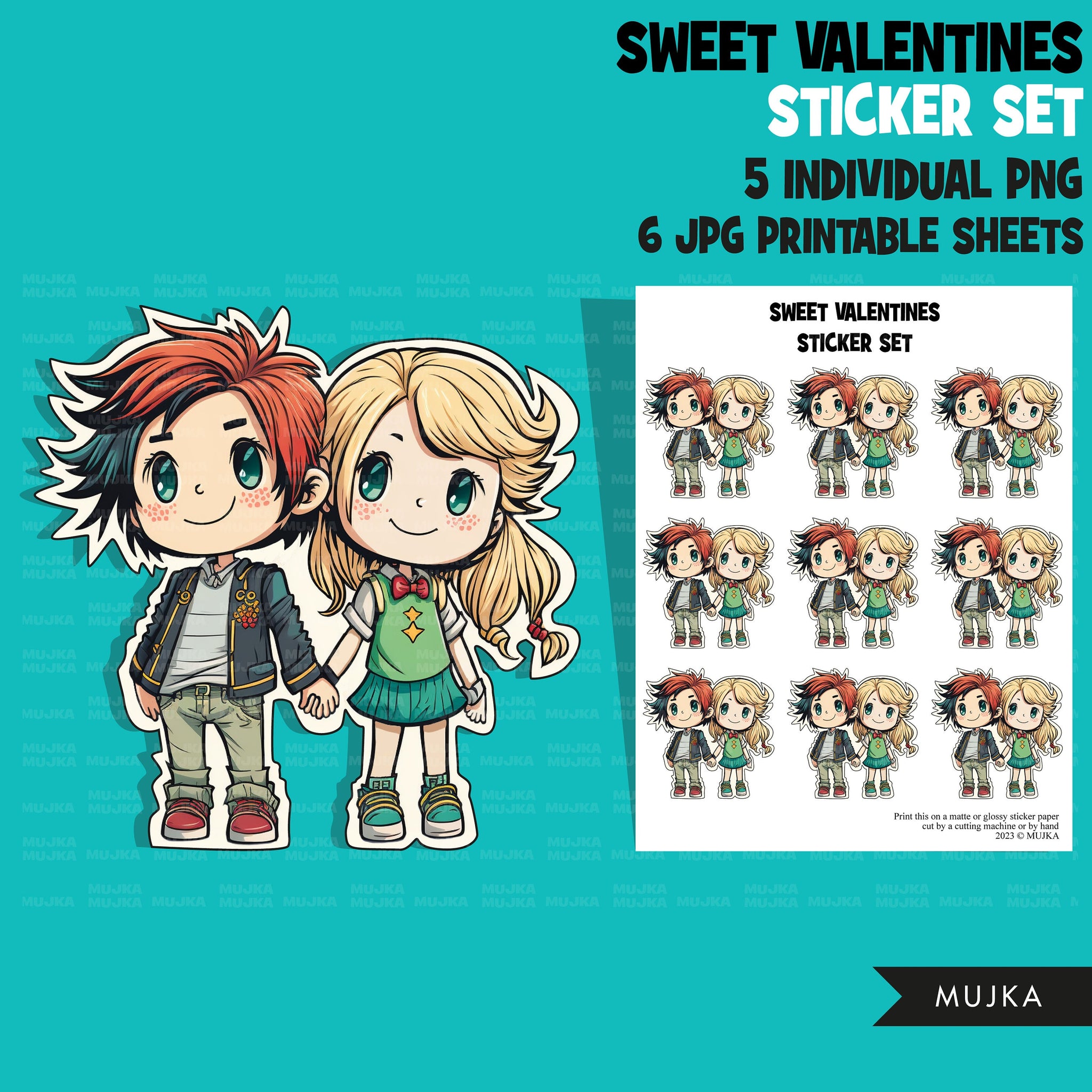 Valentine's Day stickers, Cute kids stickers, couples png, valentine c –  MUJKA CLIPARTS