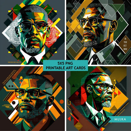 Black History PNG, Malcolm X Png, Black History art Card, Black History wall art, sublimation design, Malcolm X posters, BHM designs