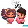 Love is in the air, Valentine clipart, Latina girl valentine, Latino boy valentine, Valentine couple PNG, Cute Latino kids sublimation