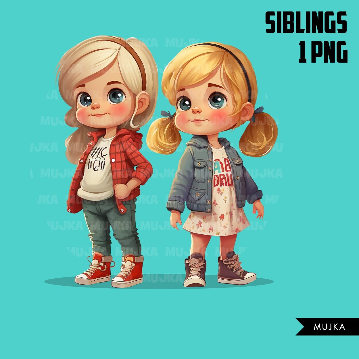 Siblings art, sisters png, friends png, family png, twin sisters clipart, valentine, twins png, twins clipart, cool kids, cute girls clipart
