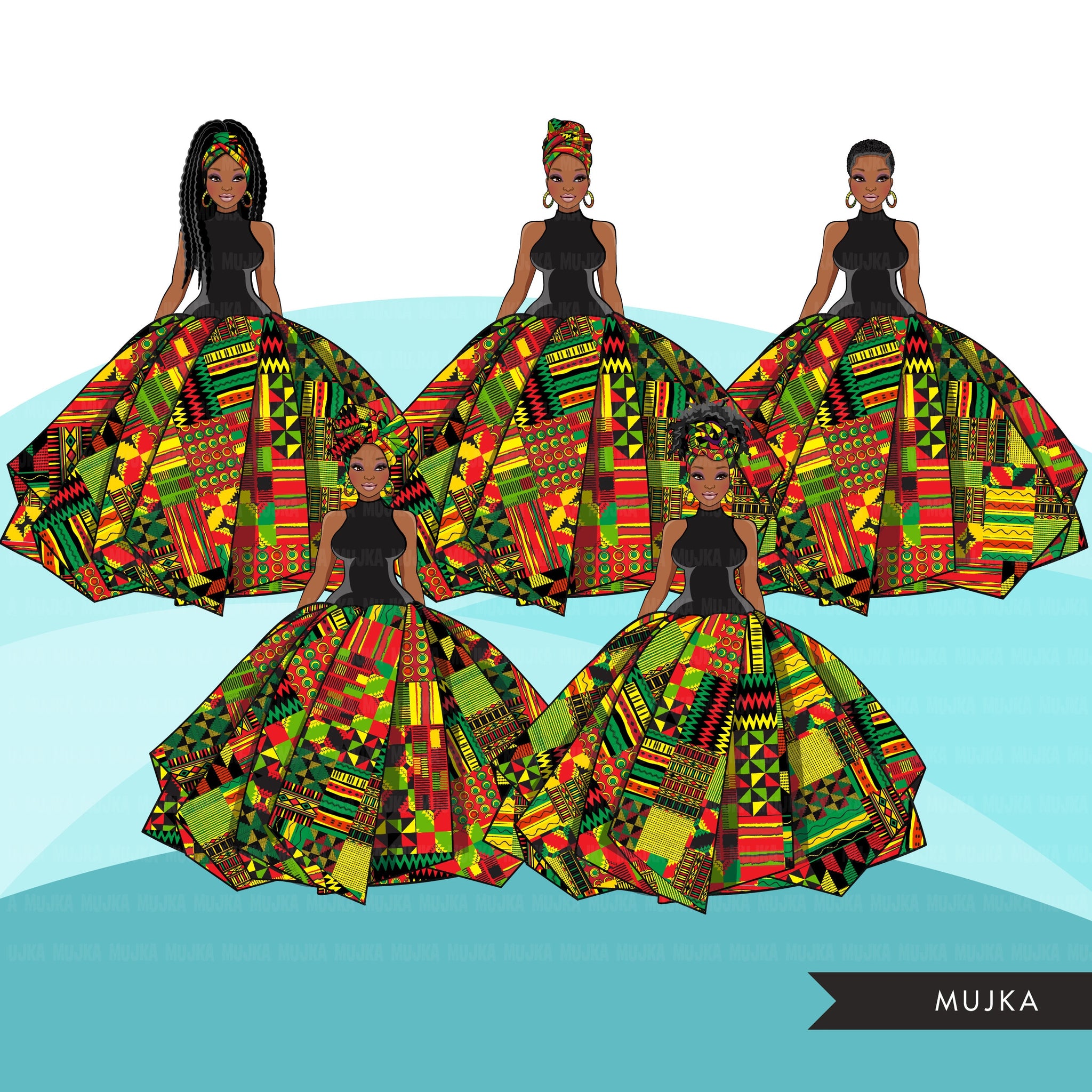Historia negra png, mujer africana png, mujer negra png, vestido Kente png, mujer ankara png, imágenes prediseñadas de moda, diseños de muñecas de moda de mujer negra