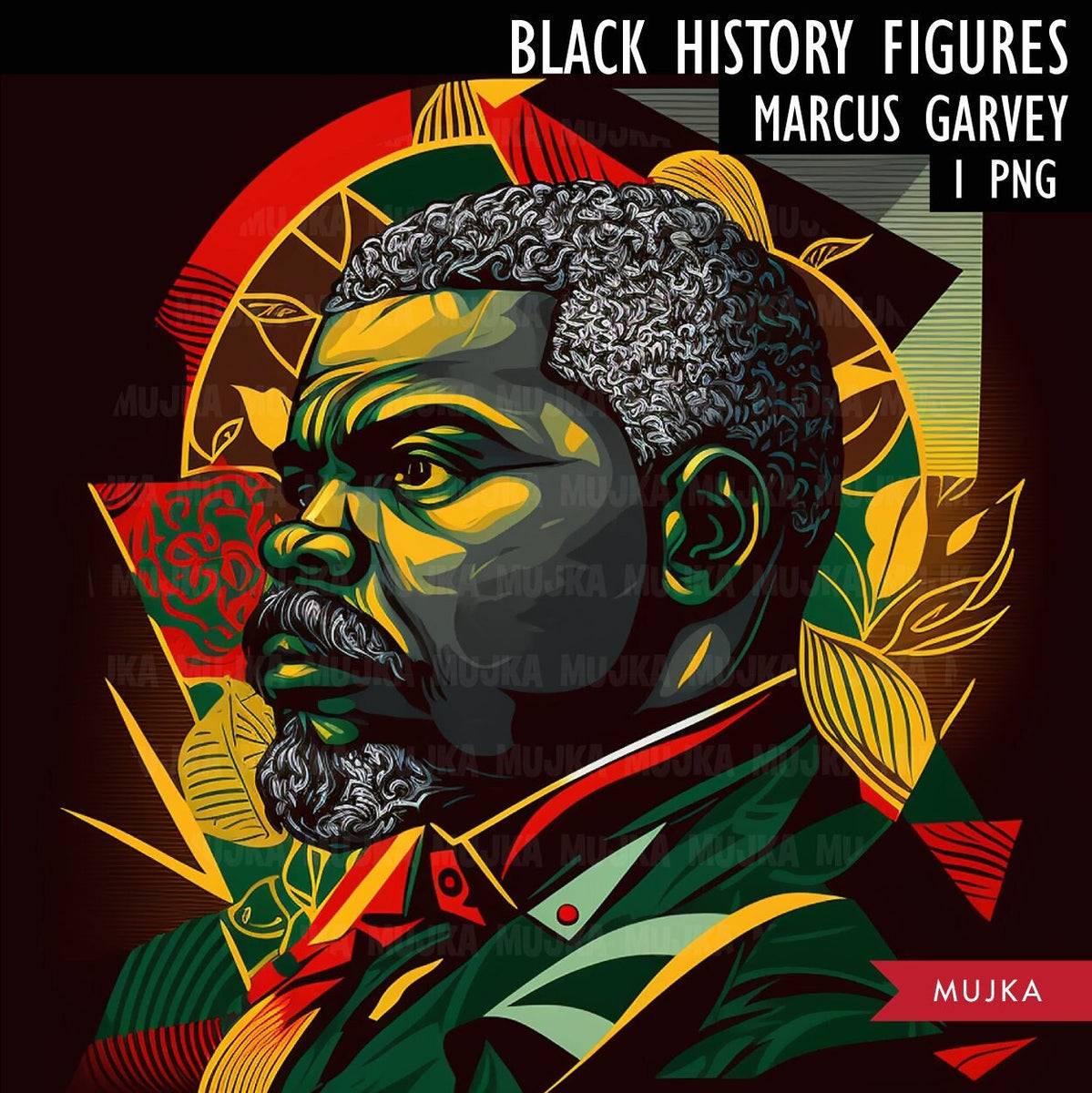 Black History PNG, Marcus Garvey poster, Black History Cards, printabl ...