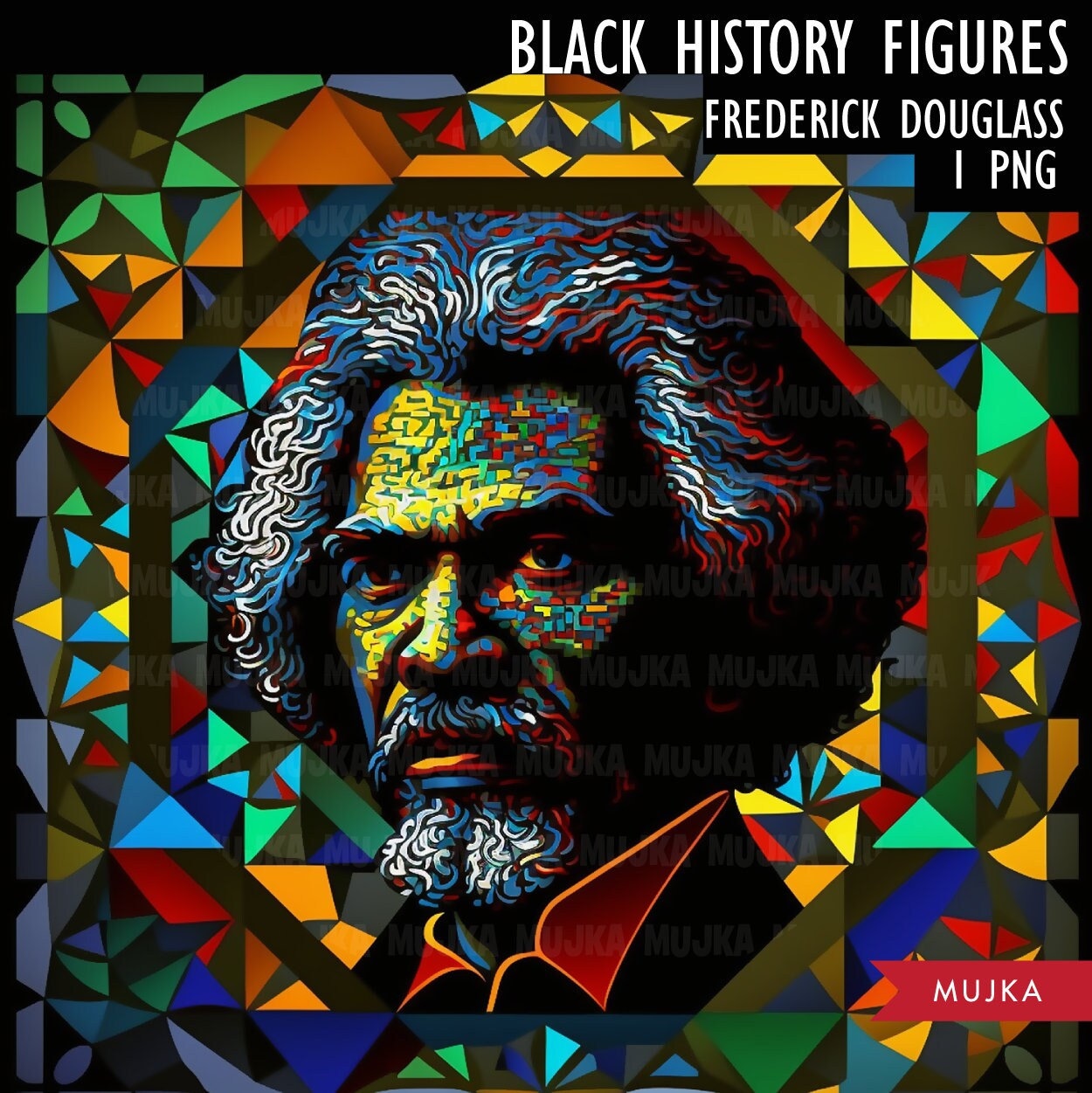 Black History PNG, Frederick Douglas poster, Black History Cards, printable Black History Art, Black History wall art, sublimation design