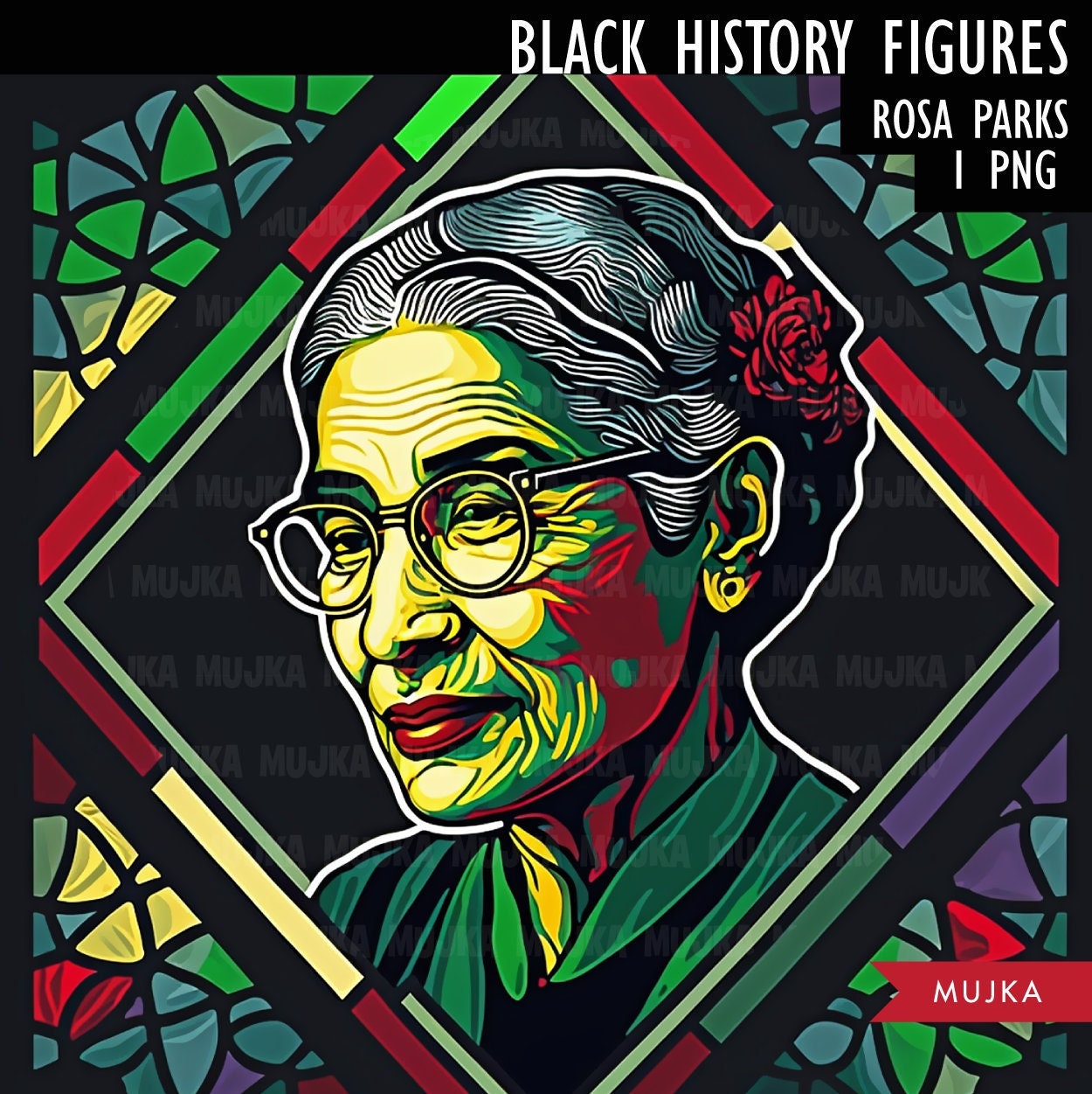 Black History PNG, Rosa Parks poster, Black History Cards, printable Black History Art, Black History wall art, sublimation design