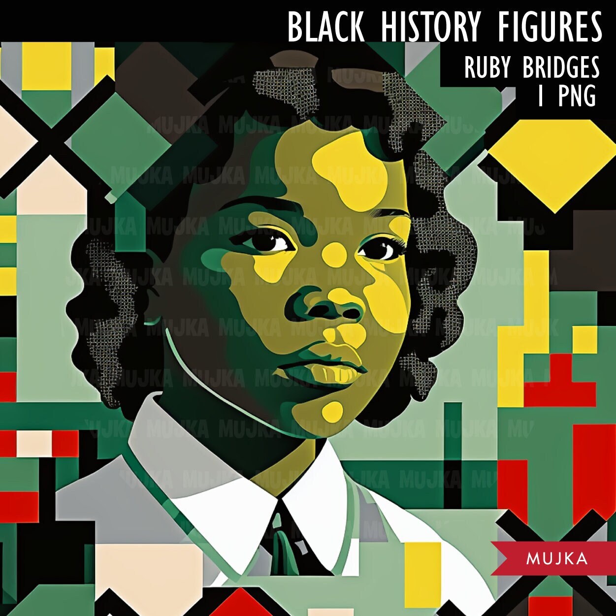 Black History PNG, Ruby Bridges poster, Black History Cards, printable Black History Art, Black History wall art, sublimation design