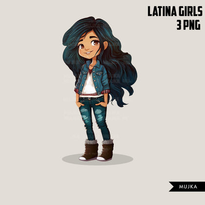 Latina art, Latina png, latina stickers, latina clipart, Hispanic girl png, hispanic art, hispanic girl clipart, cute girl clipart, Mexican