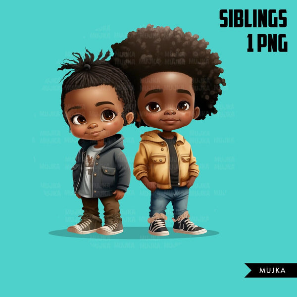 Black boys art, siblings png, friends png, family png, black boys clip ...