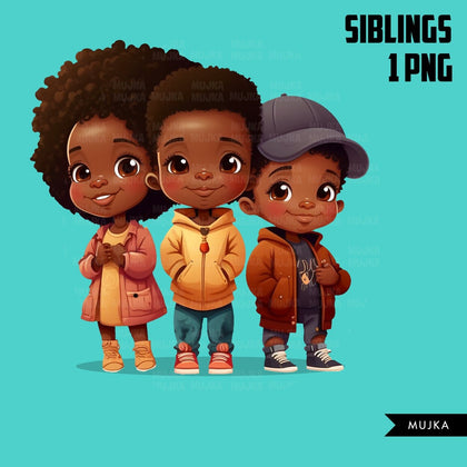 Black girls art, siblings png, friends png, family png, black