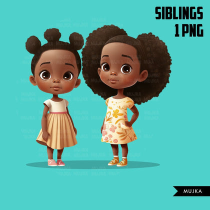 Black girls art, siblings png, friends png, family png, black girls clipart, valentine girls, black girl joy, twins png, birthday girl png