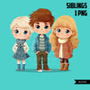 Siblings art, siblings png, friends png, family png, Boy and Girl clipart, valentine, triplets png, kids art, cool kids, brother and sister