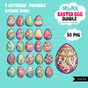 Easter Egg Bundle, Easter egg Clipart, watercolor Easter egg png, Easter printable stickers, Easter egg sublimation designs, hand drawn