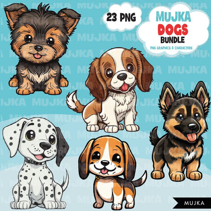 Dogs Png, Puppy Png, Pets Clipart Bundle, cute dogs clipart, best friends bundle, German Shepherd, Dalmatian, Border Collie, Maltese, Pug, animals