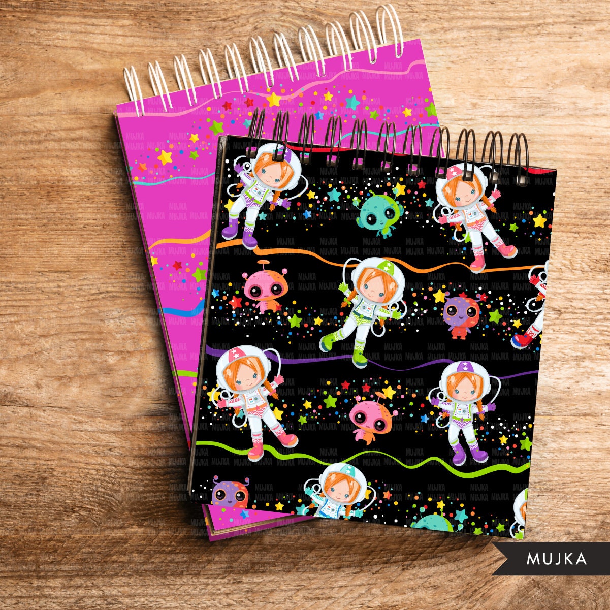 Space Digital papers, astronaut background, girl out of this space pattern, planets printable pattern, digital background, cute kids pattern