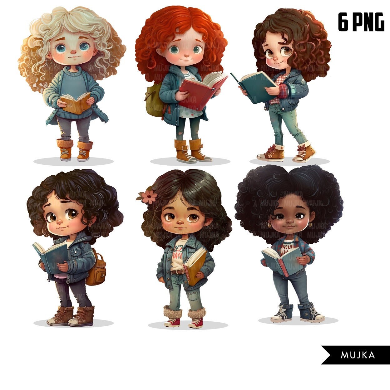 student png, reading clipart, school girls graphics, sisters png, black girl reading, latina girl clipart, school clipart, bookworm png