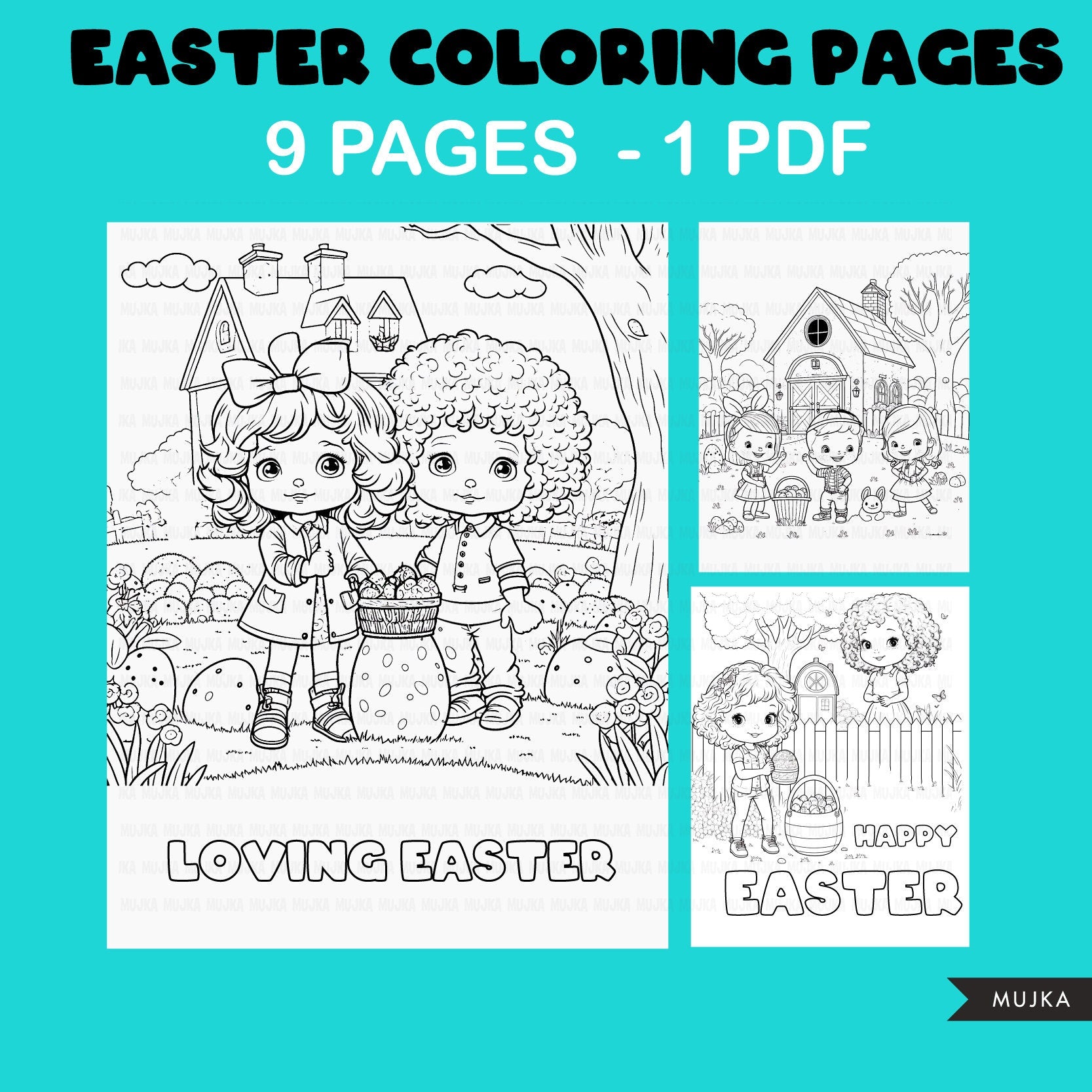 Easter Coloring Pages, Easter Activity for kids, Spring Coloring Pages, Scavenger Hunt Coloring Book, Printable Coloring Pages, PDF sheets