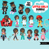 Black girl png Bundle, Latina girl png, Mexican girl art, digital stickers, cute black girl bundle, planner stickers, East Indian girl png