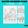 Páginas para colorir de Páscoa, atividades de Páscoa para crianças, páginas para colorir de primavera, livro para colorir de caça ao tesouro, páginas para colorir para impressão, folhas de PDF