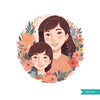 Mothers Day Png, Asian Mother's Day art, Mother and son clipart, chibi png, mom sublimation design, planner stickers, Mommy and me Png