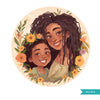 Mothers Day Png, Black Mother's Day art, Mother and daughter clipart, chibi png, mom sublimation design, planner stickers, Mommy and me Png