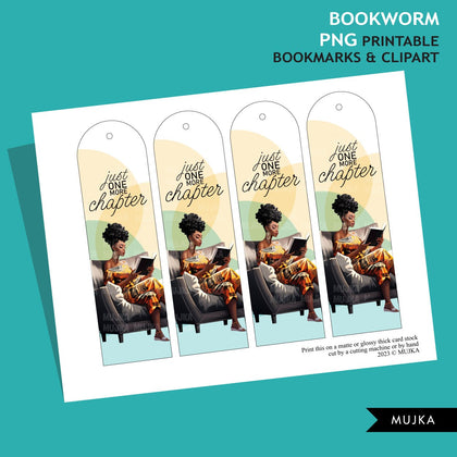 Bookworm png, Printable Bookmarks, Black woman reading png, Bookworm clipart, reading clipart, melanin woman png, brown girl stickers