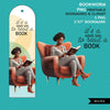Bookworm png, Printable Bookmarks, Black woman reading png, Bookworm clipart, reading clipart, melanin woman png, brown girl stickers