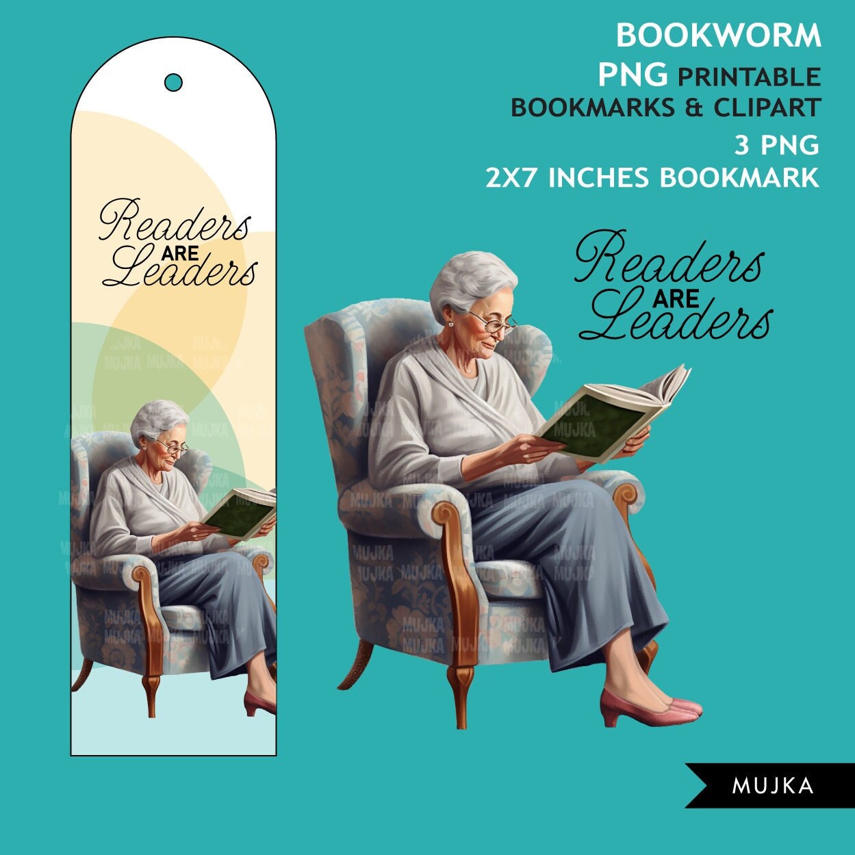 Bookworm png, Printable Bookmarks, Senior woman reading png, Bookworm clipart, reading clipart, self care woman png, reading girl stickers