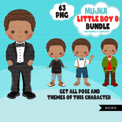 Black boy png Bundle, Black boy magic, black boy art, little boy digital stickers, cute black boy bundle, planner stickers, birthday boy