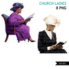 Praying Sisters PNG Clipart, Church Hat, Bible reading, Senior Religious Black Women, Bible png, Bible journal, planner sticker, Bible vibes
